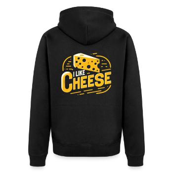 Cheese Food Cheese Lovers - Unisex Premium Organic Zip Hoodie - black - Back - Nico (187cm)