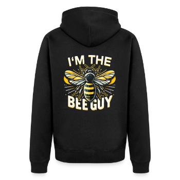 Honigbiene Imker Bienen Biene - Unisex Premium Bio Zip Hoodie - Schwarz - Hinten - Nico (187cm)