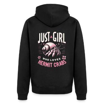Crab Hermit Crab Crab - Unisex Premium Organic Zip Hoodie - black - Back - Nico (187cm)