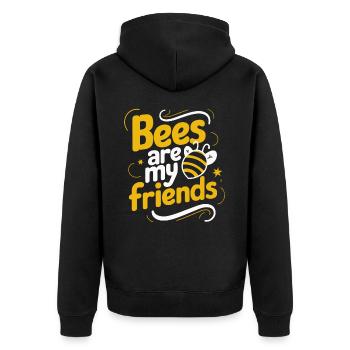 Honigbiene Imker Bienen Biene - Unisex Premium Bio Zip Hoodie - Schwarz - Hinten - Nico (187cm)