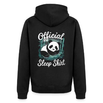 Pandabär Panda Tier Pandas - Unisex Premium Bio Zip Hoodie - Schwarz - Hinten - Nico (187cm)