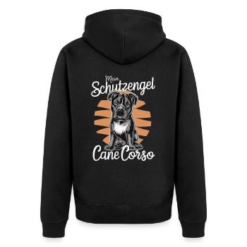 Cane Corso Dog - Unisex Premium Organic Zip Hoodie - black - Back - Nico (187cm)