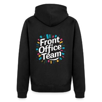 Secrétaire de l’école Front Office - Veste à capuche bio Premium Unisexe - noir - Dos - Nico (187cm)