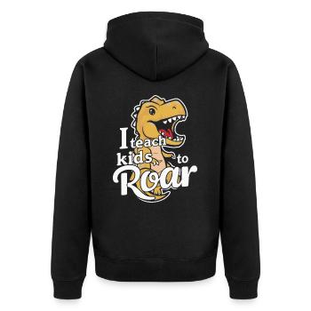 Speech Therapist Speech Therapy Speech Therapy - Unisex Premium Organic Zip Hoodie - black - Back - Nico (187cm)