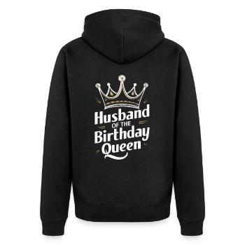 Husband, Spouse, Family, Wedding - Unisex Premium Organic Zip Hoodie - black - Back - Nico (187cm)
