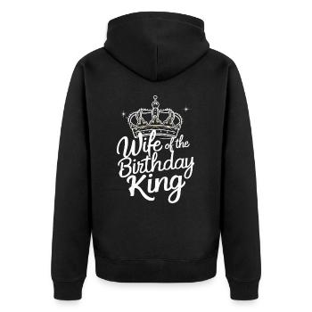 Frau Ehefrau Partnerin Familie Verheiratet - Unisex Premium Bio Zip Hoodie - Schwarz - Hinten - Nico (187cm)