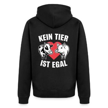 Végétarien Végétalien Bien-être animal Droits des animaux Veggie - Veste à capuche bio Premium Unisexe - noir - Dos - Nico (187cm)