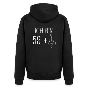 Birthday gift 60 years birthday boy - Unisex Premium Organic Zip Hoodie - black - Back - Nico (187cm)