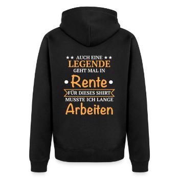Pension de retraite Pension de retraite Pension de retraite - Veste à capuche bio Premium Unisexe - noir - Dos - Nico (187cm)