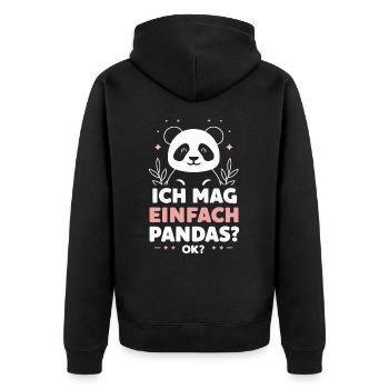 Panda Panda Ours Pandas - Veste à capuche bio Premium Unisexe - noir - Dos - Nico (187cm)