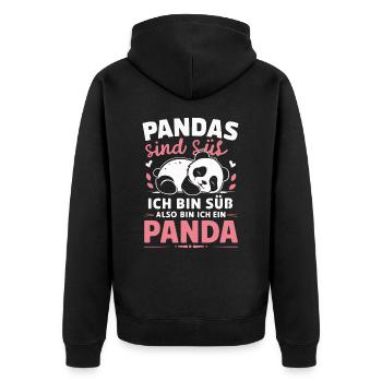 Panda Panda Ours Pandas - Veste à capuche bio Premium Unisexe - noir - Dos - Nico (187cm)