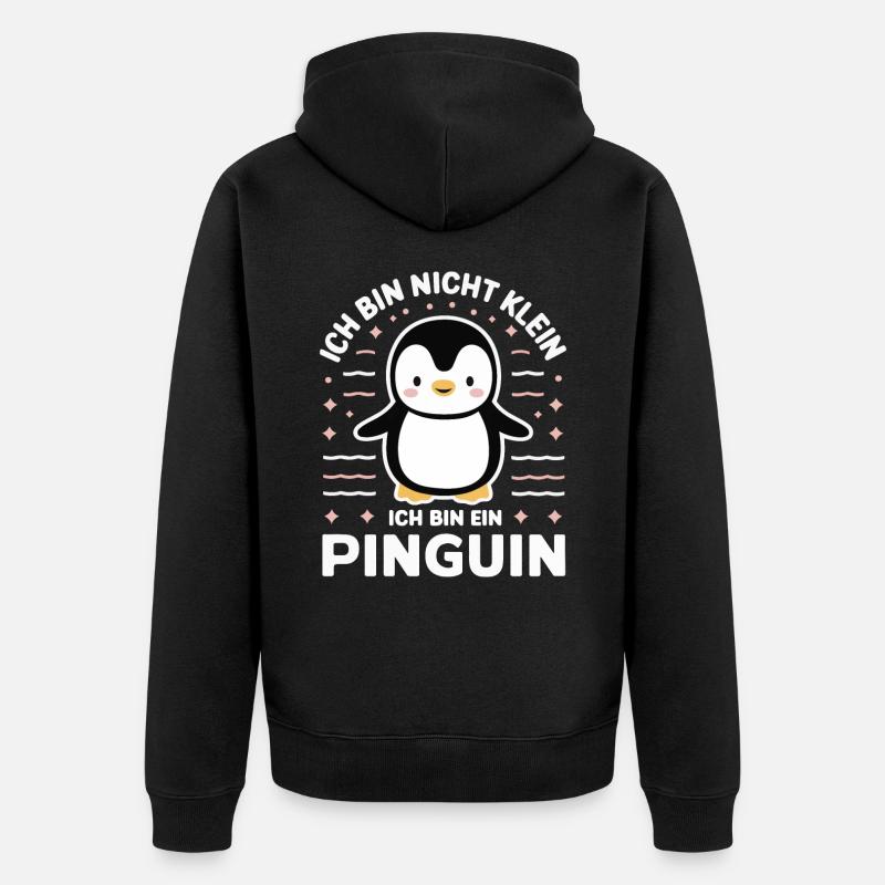 Pingouin, petits pingouins, manchot empereur - Veste à capuche bio Premium Unisexe - noir