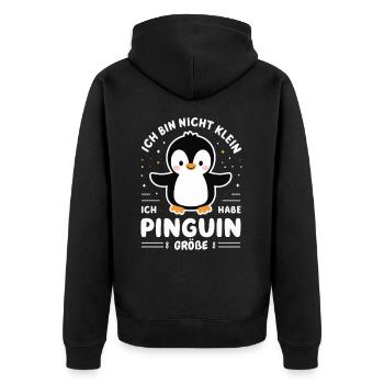 Pinguin Zwergpinguine Kaiserpinguin - Unisex Premium Bio Zip Hoodie - Schwarz - Hinten - Nico (187cm)