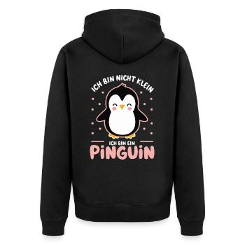 Pinguin Zwergpinguine Kaiserpinguin - Unisex Premium Bio Zip Hoodie - Schwarz - Hinten - Nico (187cm)