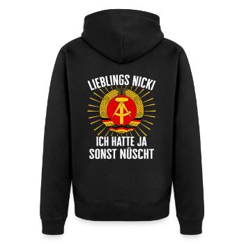 East Germany East East East GDR Home Eastern Bloc - Unisex Premium Organic Zip Hoodie - black - Back - Nico (187cm)
