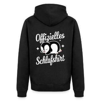 Pinguin Zwergpinguine Kaiserpinguin - Unisex Premium Bio Zip Hoodie - Schwarz - Hinten - Nico (187cm)