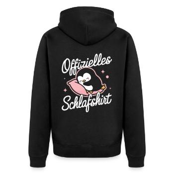 Pinguin Zwergpinguine Kaiserpinguin - Unisex Premium Bio Zip Hoodie - Schwarz - Hinten - Nico (187cm)