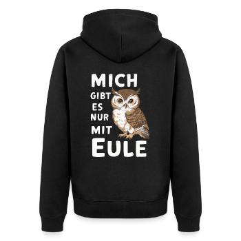 Noctambule, Hibou, Hibou, Oiseau - Veste à capuche bio Premium Unisexe - noir - Dos - Nico (187cm)