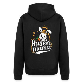 Hase Hasen Kaninchen Haustier - Unisex Premium Bio Zip Hoodie - Schwarz - Hinten - Nico (187cm)