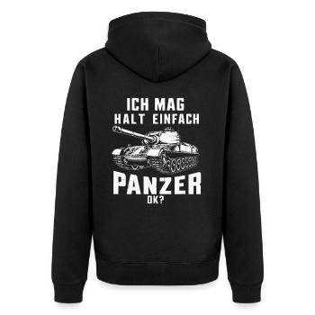 Tanks Main Battle Tanks Tank Tanks Tank Drivers - Unisex Premium Organic Zip Hoodie - black - Back - Nico (187cm)