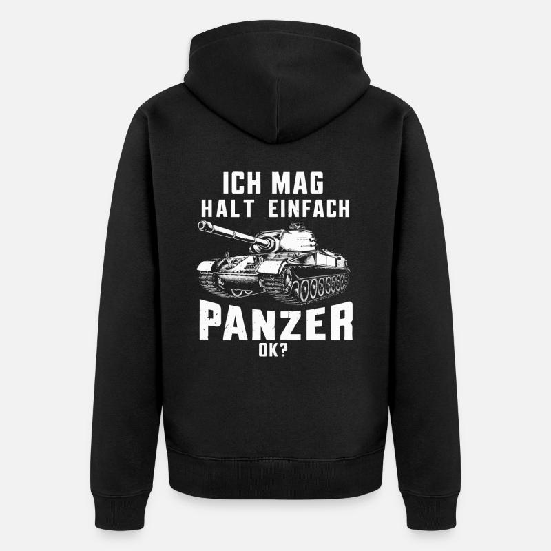 Panzer Kampfpanzer Panzerkampfwagen Panzerfahrer - Unisex Premium Bio Zip Hoodie - Schwarz