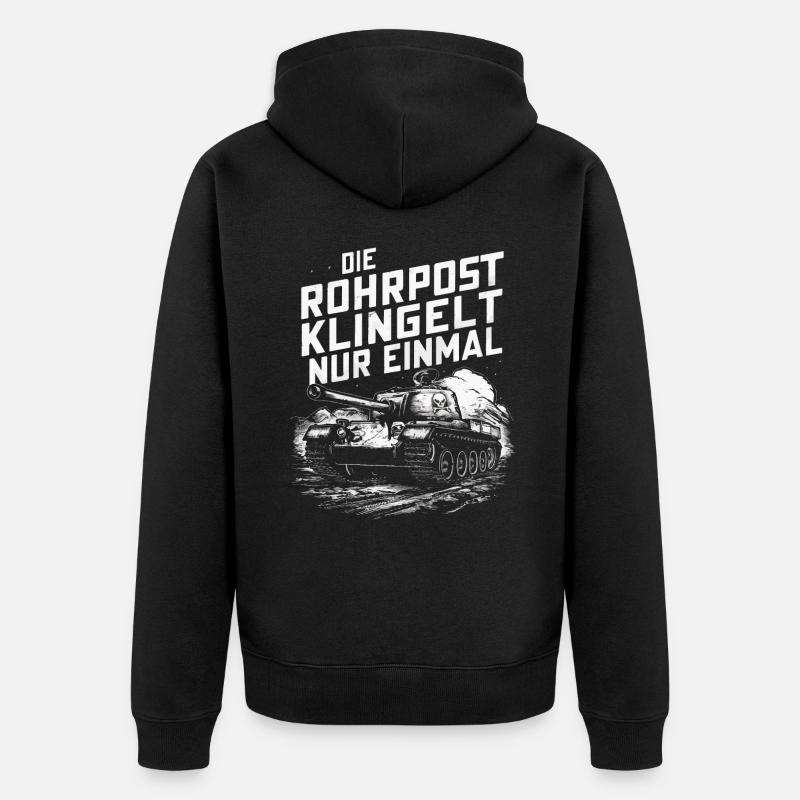 Panzer Kampfpanzer Panzerkampfwagen Panzerfahrer - Unisex Premium Bio Zip Hoodie - Schwarz