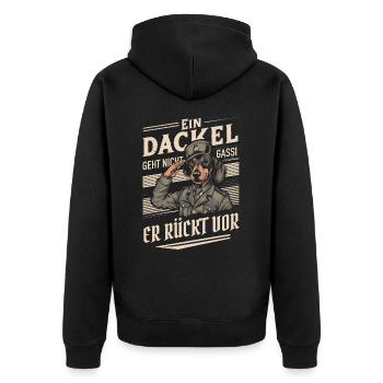 Teckel Teckel Chien Chiens - Veste à capuche bio Premium Unisexe - noir - Dos - Nico (187cm)