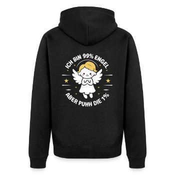 Funny Funny Funny Saying Funny Clothing - Unisex Premium Organic Zip Hoodie - black - Back - Nico (187cm)