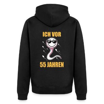 Cadeau d’anniversaire 55 ans Enfant d’anniversaire - Veste à capuche bio Premium Unisexe - noir - Dos - Nico (187cm)