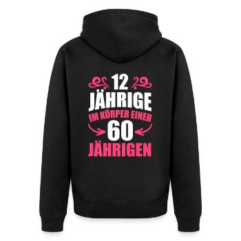 Birthday gift 60 years birthday boy - Unisex Premium Organic Zip Hoodie - black - Back - Nico (187cm)