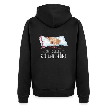 Labrador Hund Hunde - Unisex Premium Bio Zip Hoodie - Schwarz - Hinten - Nico (187cm)