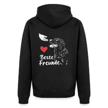 Labrador Hund Hunde - Unisex Premium Bio Zip Hoodie - Schwarz - Hinten - Nico (187cm)