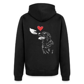 Labrador Hund Hunde - Unisex Premium Bio Zip Hoodie - Schwarz - Hinten - Nico (187cm)