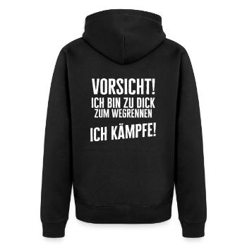 Funny Funny Funny Saying Funny Clothing - Unisex Premium Organic Zip Hoodie - black - Back - Nico (187cm)