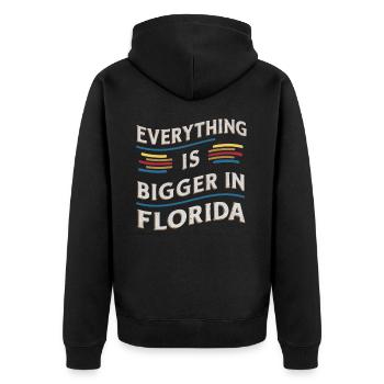 Florida, USA, America, Seed - Unisex Premium Organic Zip Hoodie - black - Back - Nico (187cm)
