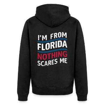 Florida, USA, America, Seed - Unisex Premium Organic Zip Hoodie - black - Back - Nico (187cm)