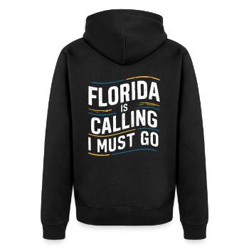 Florida, USA, America, Seed - Unisex Premium Organic Zip Hoodie - black - Back - Nico (187cm)