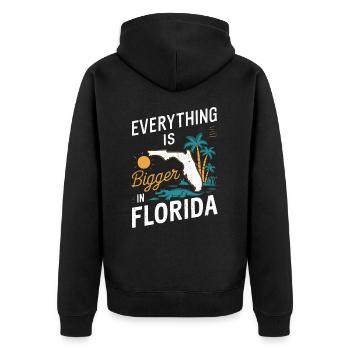 Florida, USA, America, Seed - Unisex Premium Organic Zip Hoodie - black - Back - Nico (187cm)