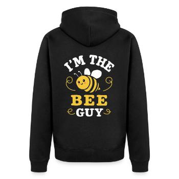 Honigbiene Imker Bienen Biene - Unisex Premium Bio Zip Hoodie - Schwarz - Hinten - Nico (187cm)