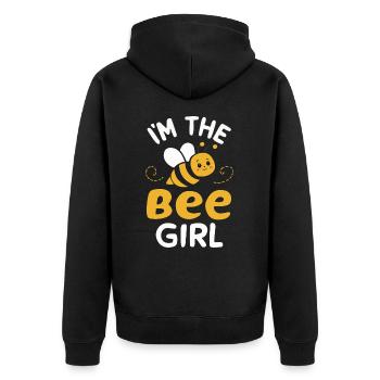 Honigbiene Imker Bienen Biene - Unisex Premium Bio Zip Hoodie - Schwarz - Hinten - Nico (187cm)
