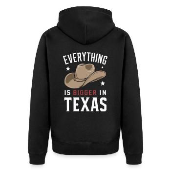 Texas State Texans Texas - Unisex Premium Organic Zip Hoodie - black - Back - Nico (187cm)