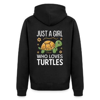 Turtle Sea Turtle Turtle Animal - Unisex Premium Organic Zip Hoodie - black - Back - Nico (187cm)