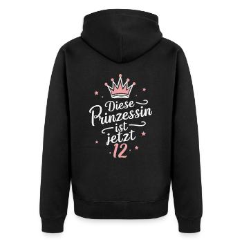 Cadeau d’anniversaire 12 ans Enfant d’anniversaire - Veste à capuche bio Premium Unisexe - noir - Dos - Nico (187cm)