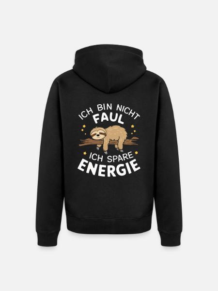 Sloth Sloths Animal Sleeping Lazy - Unisex Premium Organic Zip Hoodie - black