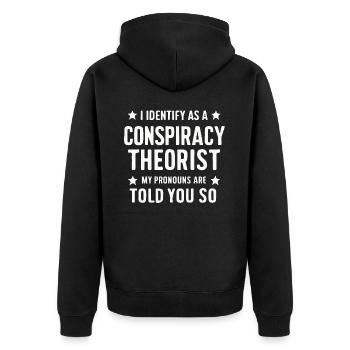 Théoricien du complot Théorie du complot - Veste à capuche bio Premium Unisexe - noir - Dos - Nico (187cm)