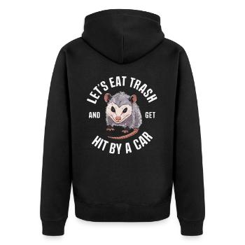 Opossum Possum Animal - Unisex Premium Organic Zip Hoodie - black - Back - Nico (187cm)