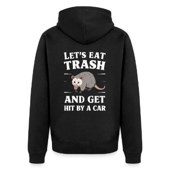 Opossum Possum Animal - Unisex Premium Organic Zip Hoodie - black - Back - Nico (187cm)