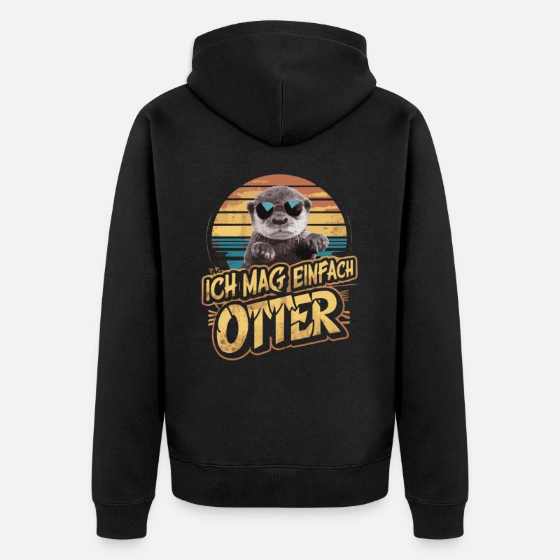 Loutre Loutre de mer - Veste à capuche bio Premium Unisexe - noir