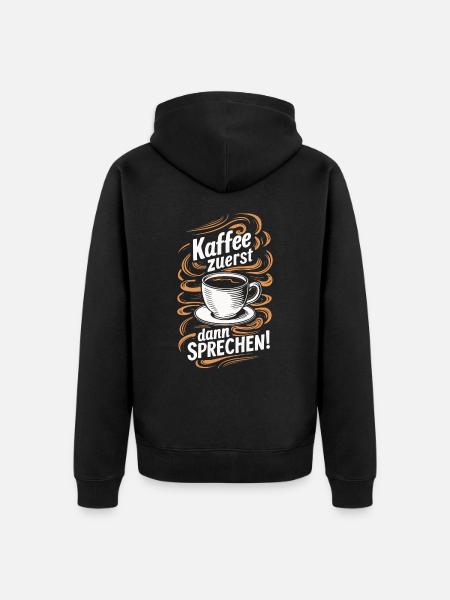 Kaffee Coffee Kaffeetrinker Kaffeeliebhaber - Unisex Premium Bio Zip Hoodie - Schwarz