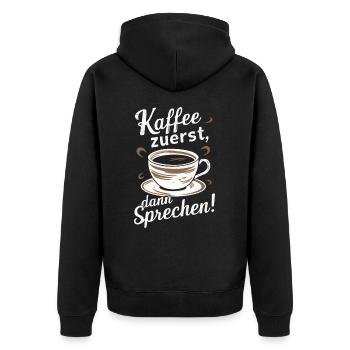 Café Café Buveurs de café Amateurs de café - Veste à capuche bio Premium Unisexe - noir - Dos - Nico (187cm)